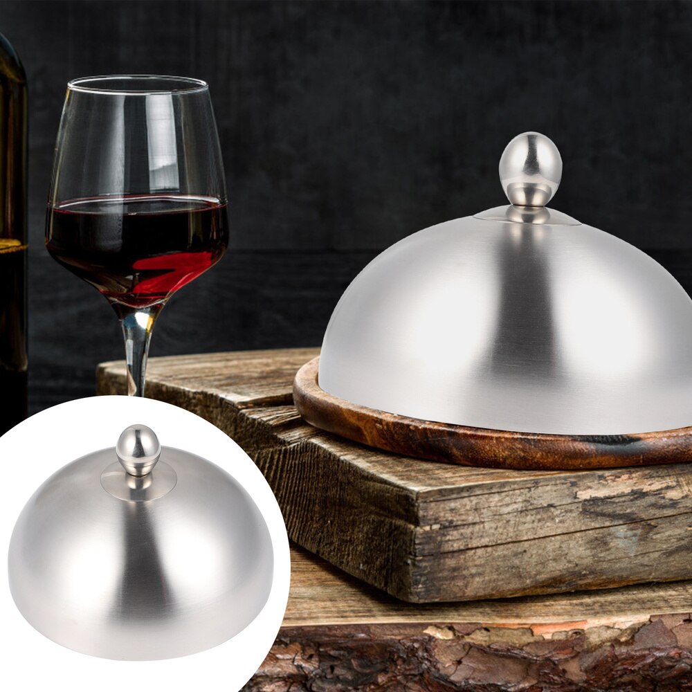 1pc Stainless Steel Steak Cover Dome Dish Lid Anti Oil Splashing Food