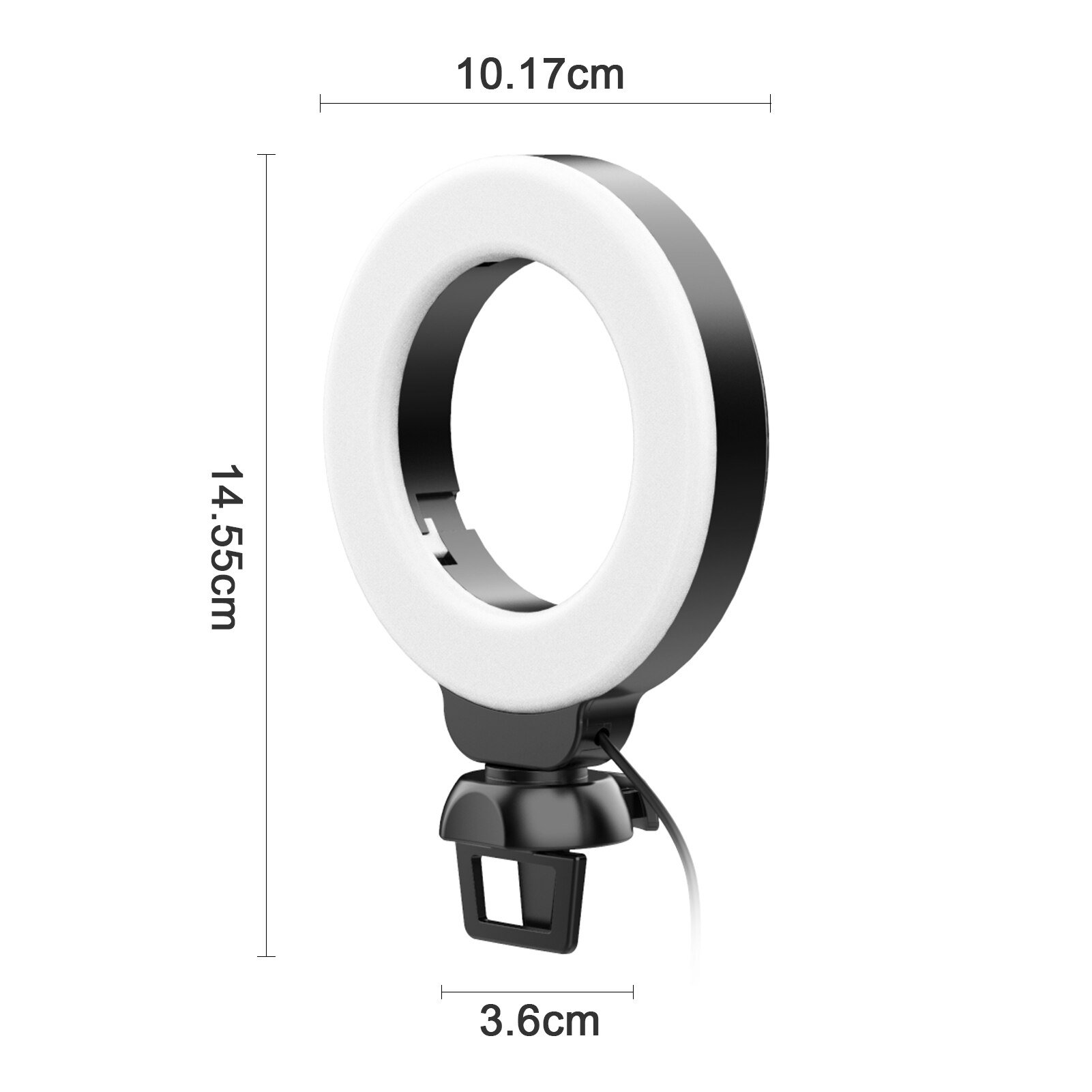 VIJIM CL06 Mini 4 Zoll LED Ring Licht Clip-auf Laptop Video Konferenz Beleuchtung 3 Beleuchtung Modi 3200K-6500K Dimmbare USB angetrieben