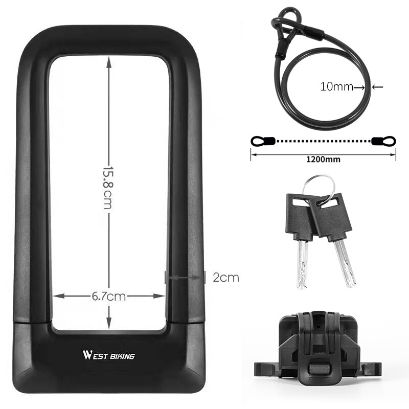 Verrou de vélo en acier allié antivol U Anti-12 tonnes, cisaille hydraulique, câble de sécurité, cadenas, accessoires de moto Scooter