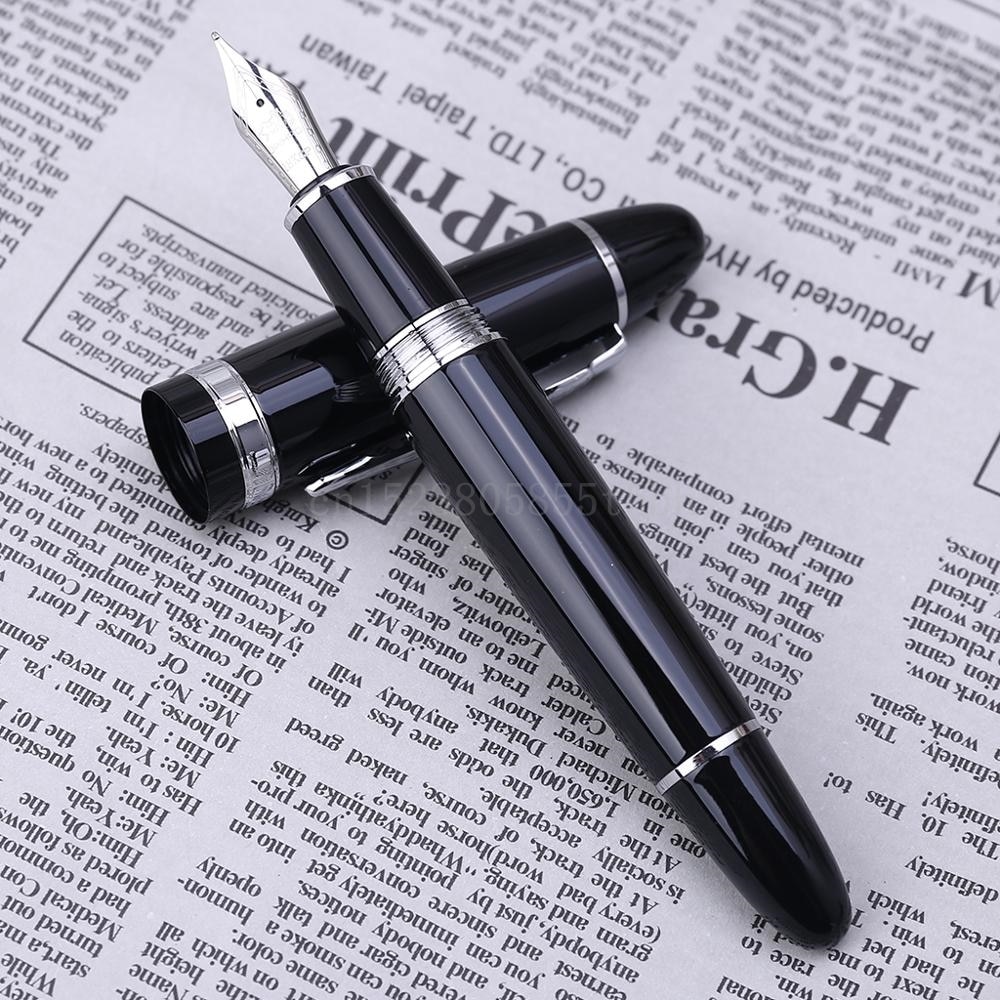 delicado fuente pluma Jinhao 159 negro y plata M pluma estilográfica de . Exclusivo.