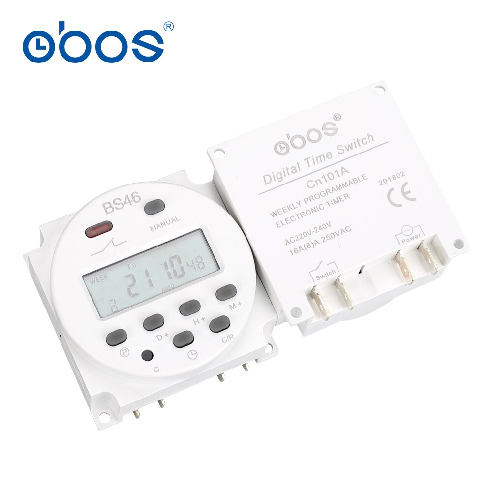 Temporizador digital programable, Temporizador Semanal de 12V, no necesita reinicio con 16 veces de tiempo de encendido/apagado, Unidad de 1min-168H