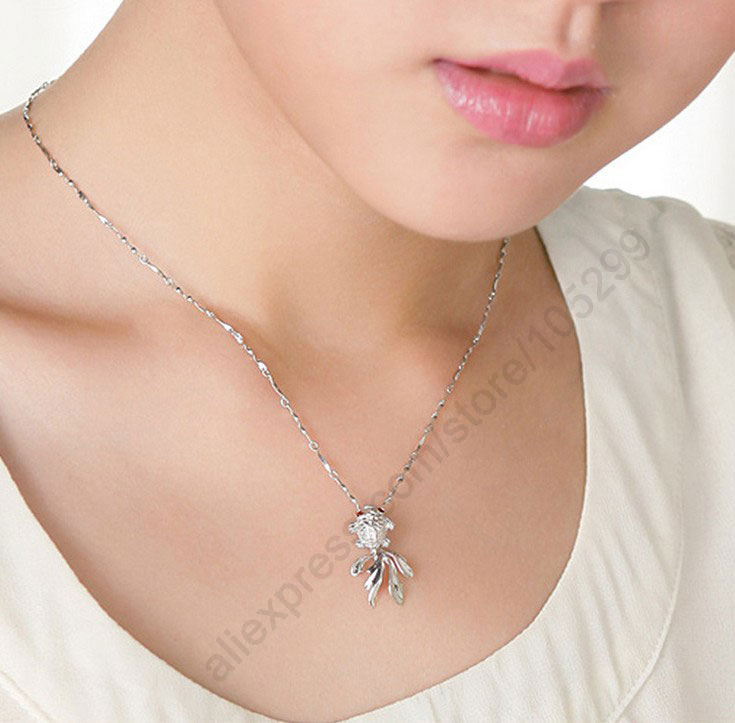 Factory Price Jewelry Set 18" 925 Sterling Silver Jewelry Fish Pendant Necklace Stud Earring Woman With Singapore Chain