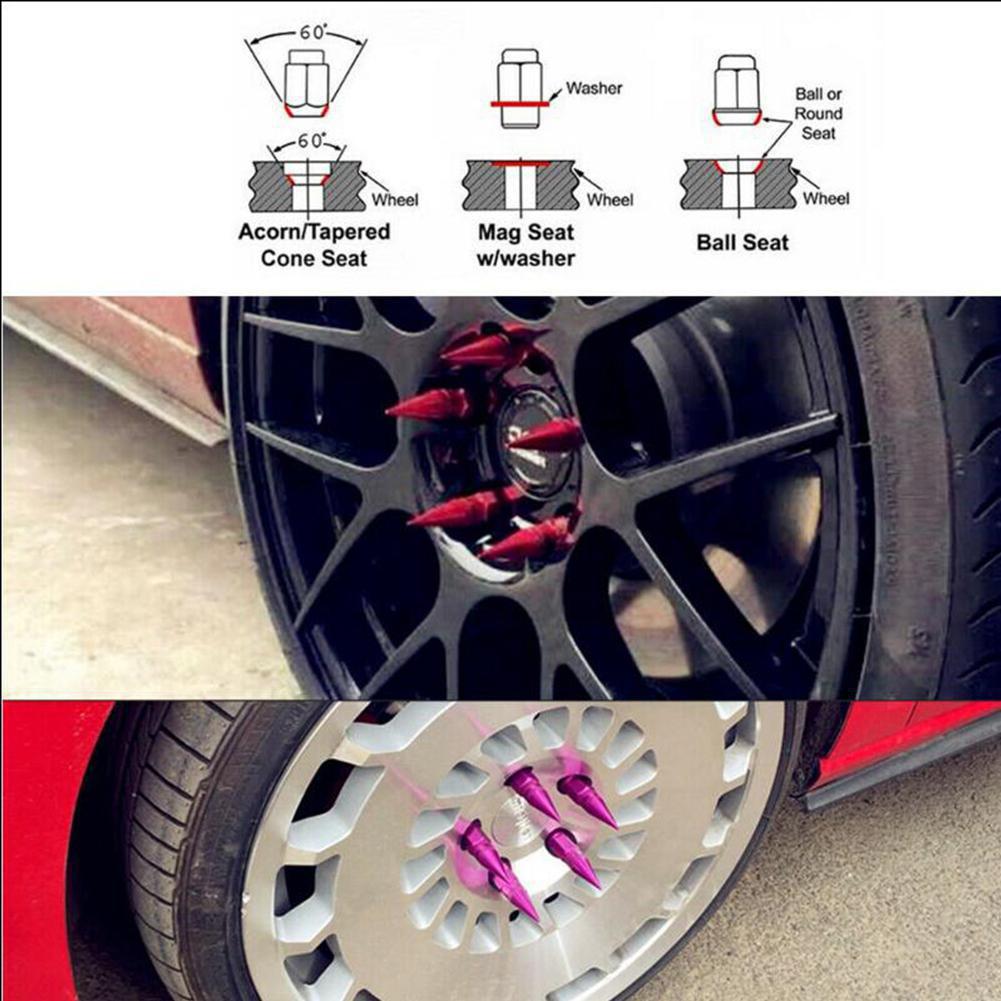 Sleek Style: 20-Pack Mi2KA Black Extended Tuner Lug Nuts - M12x1.5 (WN02)