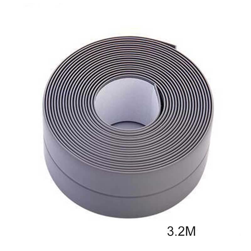 Keuken Muursticker Badkamer Tape Douche Wastafel Bad Afdichting Tape Strip Lijm Waterdichte Tape Wit Pvc Zelfklevende: Gray / 22mm