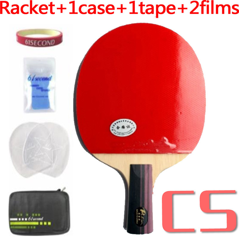 PALIO 3 STERNE Tischtennis Schläger mit CJ8000 Gummi Schwamm Schläger Tasche fallen Original PALIO 3-Stern Kohlenstoff Klingeln pong Schläger Paddel: CS mit FM Fall