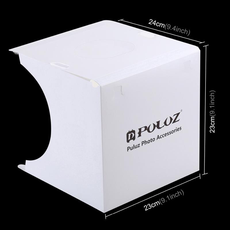 20*20cm Mini Folding Studio Diffuse Soft Box Lightbox With LED Light Black White Photography Background Photo Studio Box