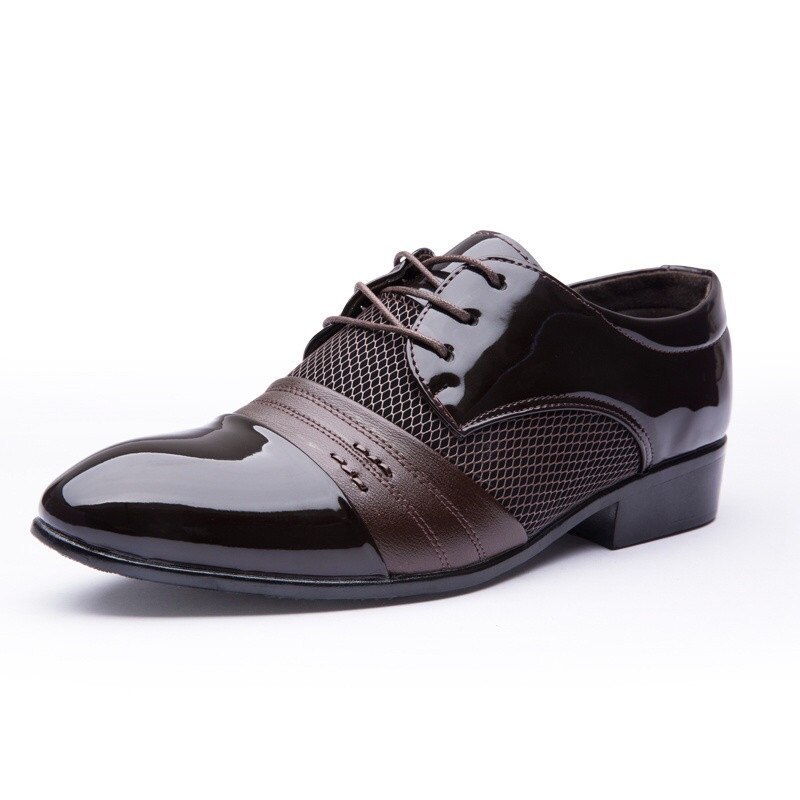Chaussures plates respirantes pour hommes, chaussures de mariage à bout pointu, nouvelle