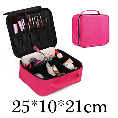 HMUNII Women Cosmetic Bag Travel Makeup Organizer Make Up Box Cosmetics Pouch Bags Beauty Case For Makeup Artist: A-Red Cosmetic bag