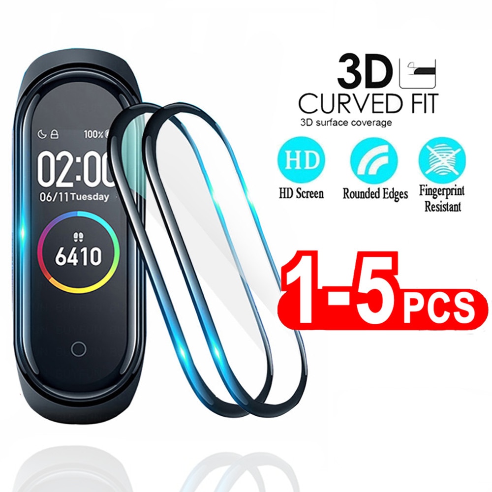 Mi Band 6 Screen Protectors for Xiaomi Miband 5 4 3 3D Curved HD Soft Screen Protector Film For mi band 5 4 3 Not Tempered Glass