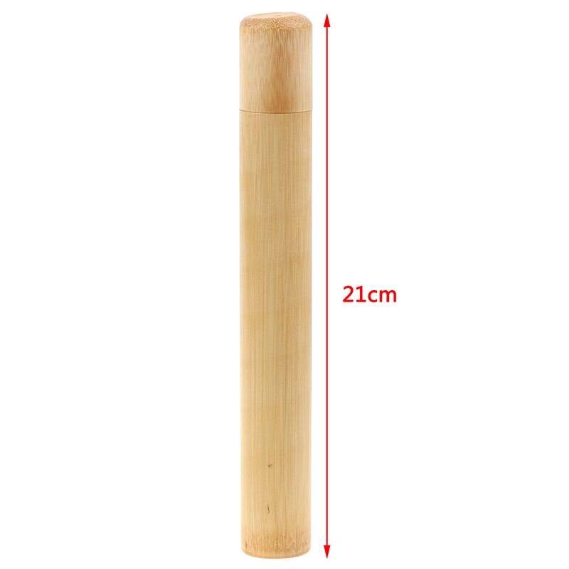 21/16cm naturlige bambusrør til tannbørste miljøvennlig reiseveske håndlaget bambus tannbørsterør bærbar reisepakning 1pc: 21cm
