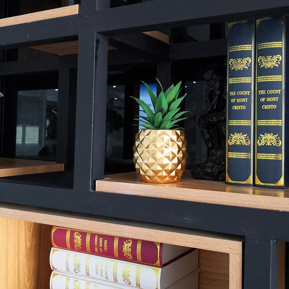 Kunstige saftige planter faux ananas grønne planter bonsai stue restaurant kontor bordplade vinskab – Grandado
