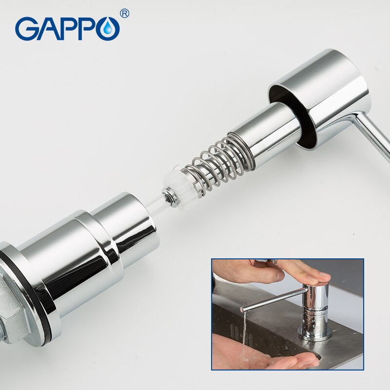 GAPPO Liquid Soap Dispenser Deck Mounted Kitchen Soap Dispensers Brass Built in Counter top Dispenser