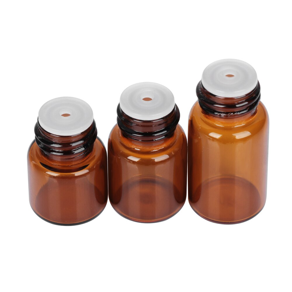 Mini pot d'huile essentielle de 10 pièces 1/2/3/5ml | Bouteille d'huile essentielle, pot d'orifice brun réducteur et bouchon, cosmétique Portable, pot d'échantillon, flacons en verre
