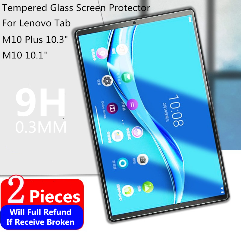 2pcs 9H Tempered Glass Screen Protector For Lenovo Tab M10 Plus 10.3 TB-X606 Tablet Protective Film For M10 10.1 TB-X605 2nd Gen
