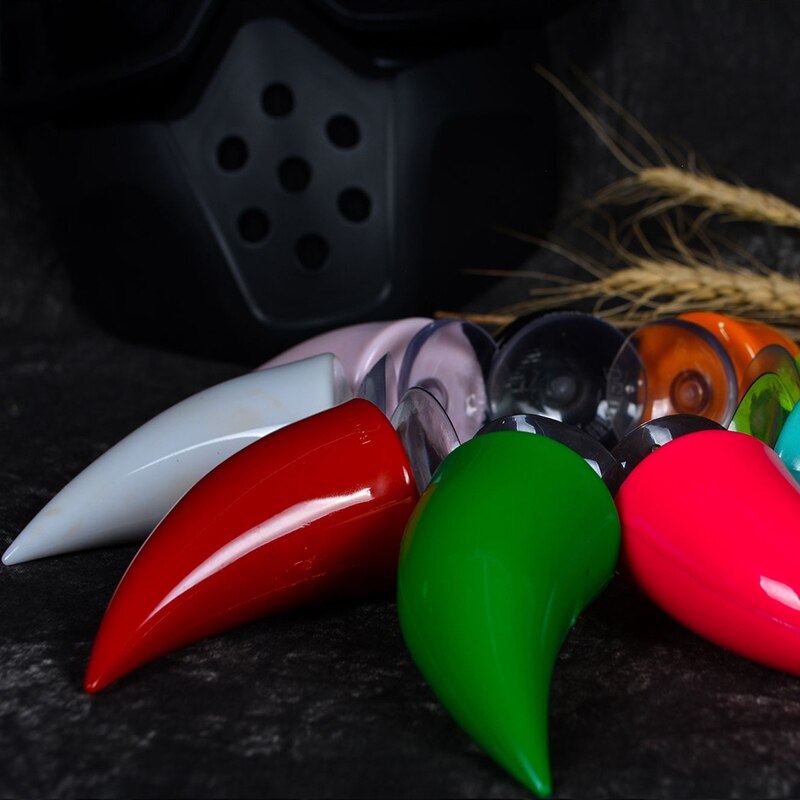 Décorations de casque de moto en corne de diable, visage complet, hors route, corne de bœuf, accessoires de voiture, ventouse fraîche en Silicone
