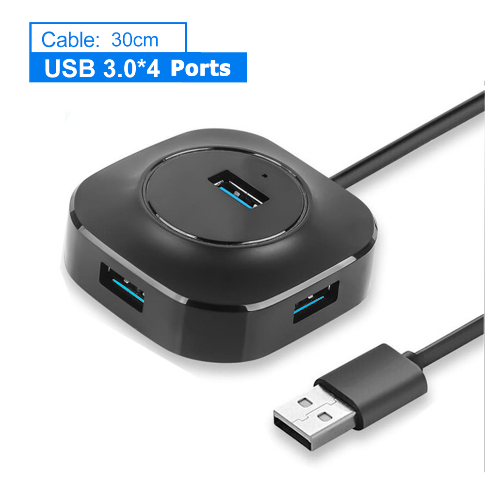 4 in 1 Portable USB Hub USB 3.0 Hub 2.0 Multi USB Splitter Usb flash drive Mini Hab usb3.0 HUB Port USB-Hub Expander For PC usbc: USB 3.0 Cable 30cm