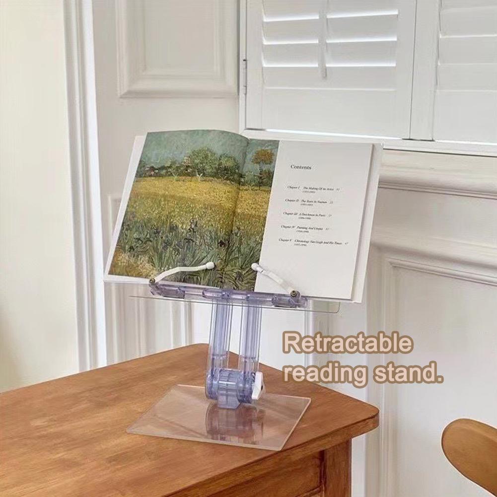 Multifunctional transparent adjustable acrylic holder for ipad reading book stand holder school stationery