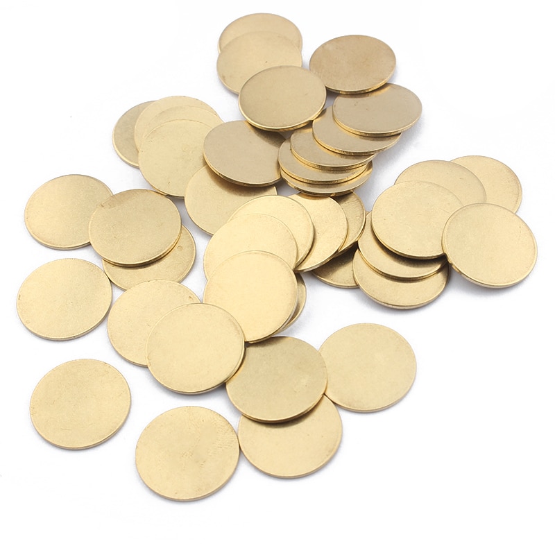 1 pakke rå messing charms rund skive blank stempling tag charms vedhæng til gør-det-selv halskæder øreringe smykker fremstilling