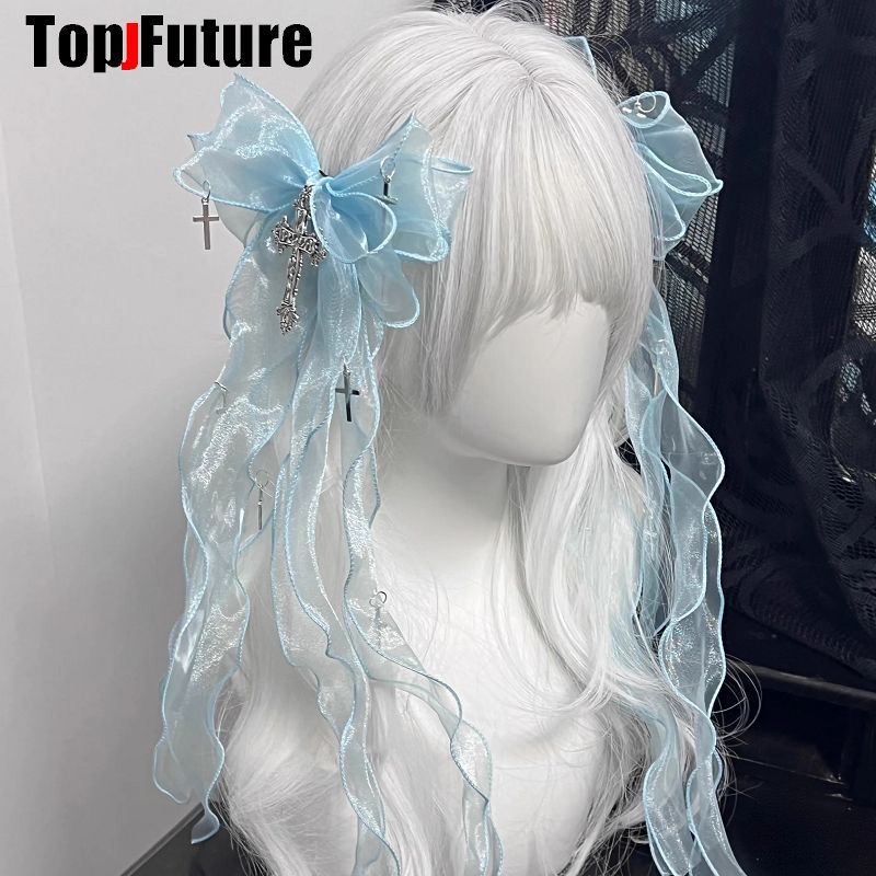 One Hair Clip Y2K girl Harajuku Gothic Lolita Subculture Accessories Lace Bow Ruffle Ribbon Hair clips pins Hairpin Barrettes