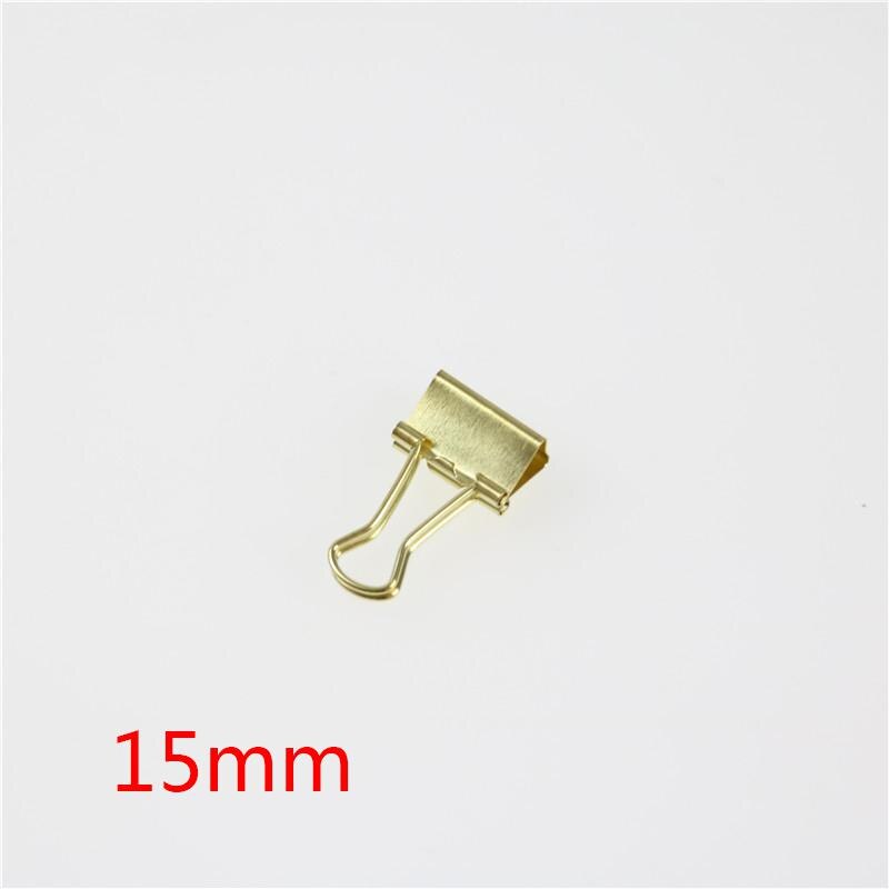 Clips dorados de Color sólido, Clips de carpeta metálicos para notas, papel de letras, suministros de oficina, Clips de papel Metal, nuevos artículos de papelería: 5 Pcs 15mm