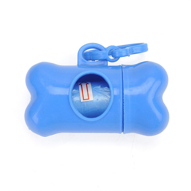 Pet Garbage Bag Storage Box Out Dog Poop Cleaning Storage Bag Bone Plastic Pet Small Dog Outdoor Garbage Poop Dispenser: Blue