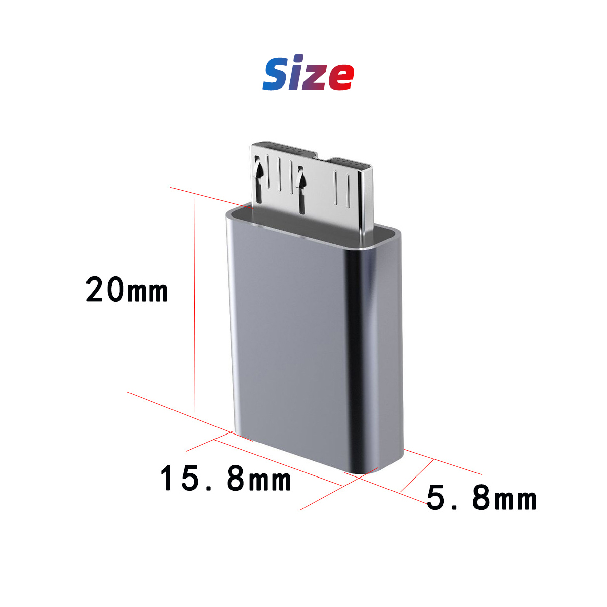Anmone Micro B USB C 3.0 Stecker auf Typ C Buchse Adapter Typ-C USB3.0 Micro B Stecker für externe Festplatte Festplatte HDD Kabel