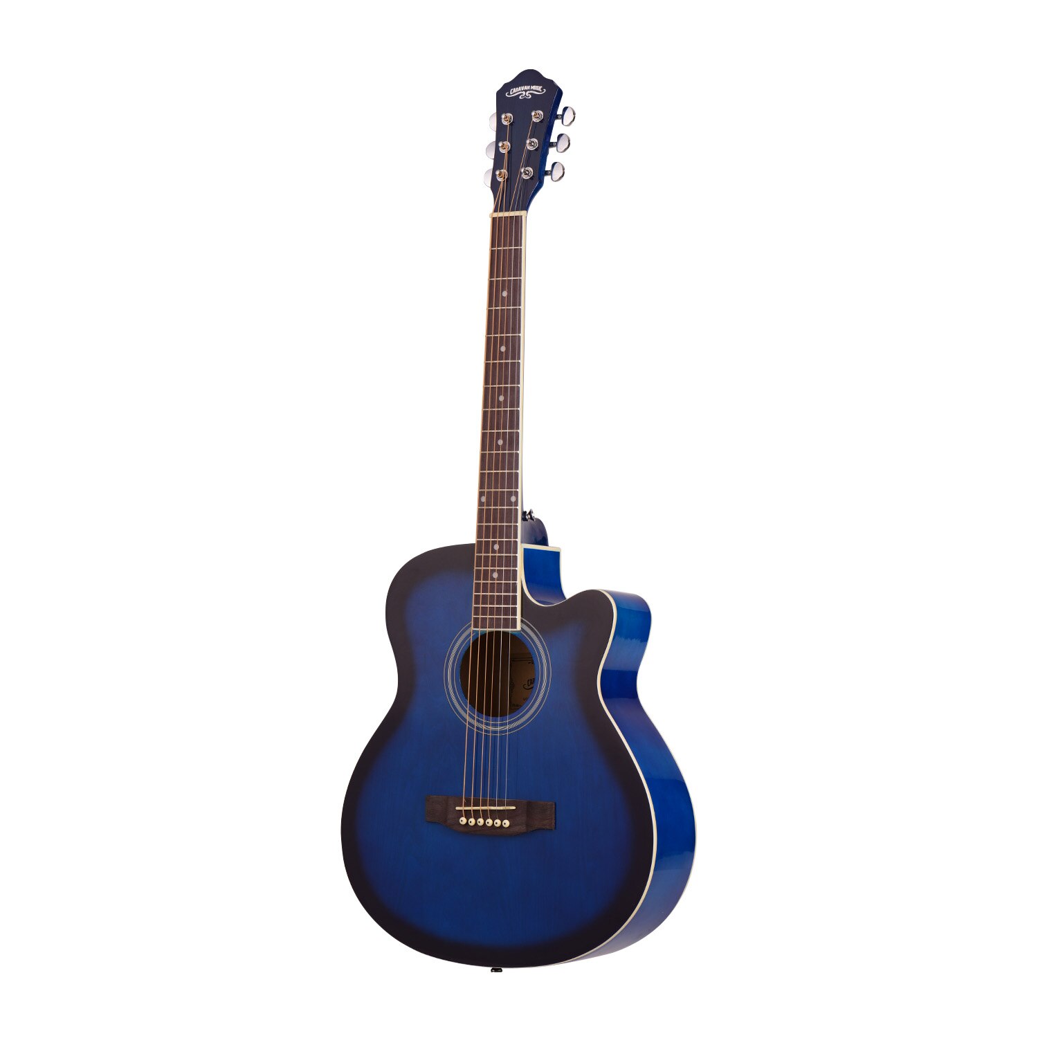 40inch Cutaway Acoustic Folk Guitar 6 Strings Basswood with Strap Gig Bag Capo Picks Guitar Accessories