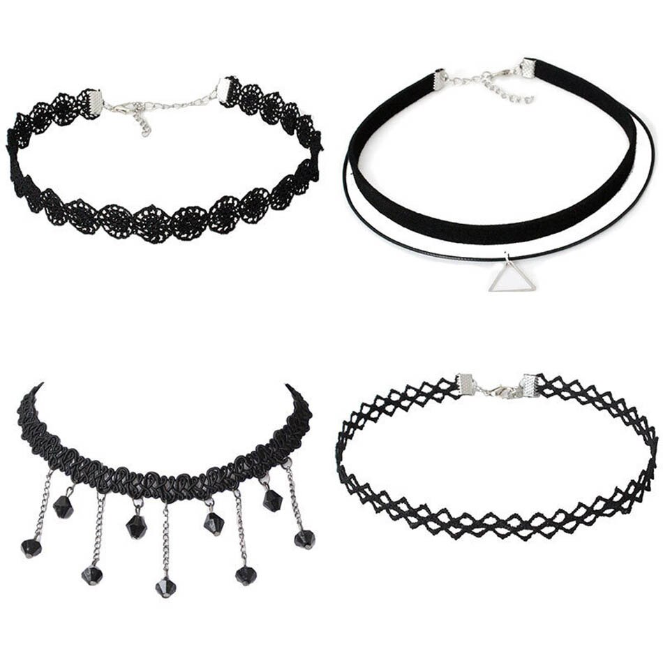 Women Lace Fiashion Choker 1 pc 4 pcs 6 pcs 8 pcs 10 pcs Lady Girl Necklace Bithday: 4 pcs