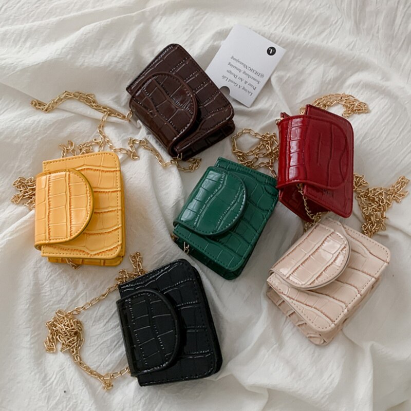 Mini kleine vierkante kleptas merk pu leren dames handtas krokodillenpatroon ketting schouder messenger bags