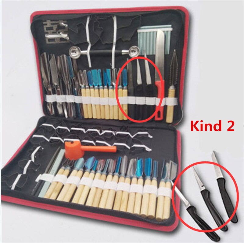 80 stks Culinaire Praktische chef Carving Tool set Fruit groente Garnering Decorateurs Voedsel Graveren Mes Art Tool Keuken Gereedschap: kind 2