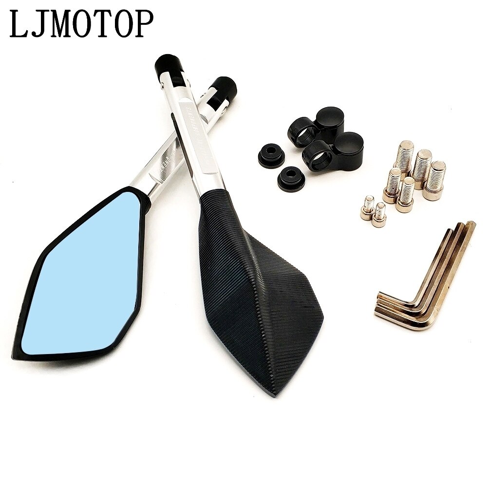 Motorcycle Mirrors Moto Side Rearview Mirrors CNC Aluminum For BMW K1200S K1300S/R/GT K1600GT/GTL R1200GS ADVENTURE R1250GS: Silver