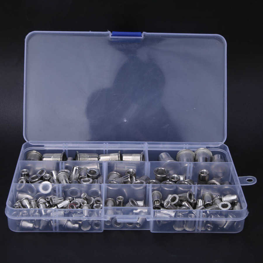 165 stücke Flache M3 ~ M10 Rivnut 304 Edelstahl ziehen Niet murmeln für Verschluss