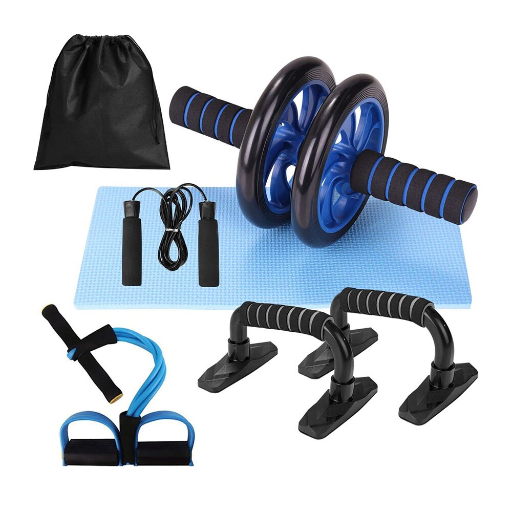 Mini rodillo Abdominal de doble rueda para Fitness, barra de dominadas, equipo de ejercicio para el hogar, tabla de realce, cuerda de saltar para entrenamiento