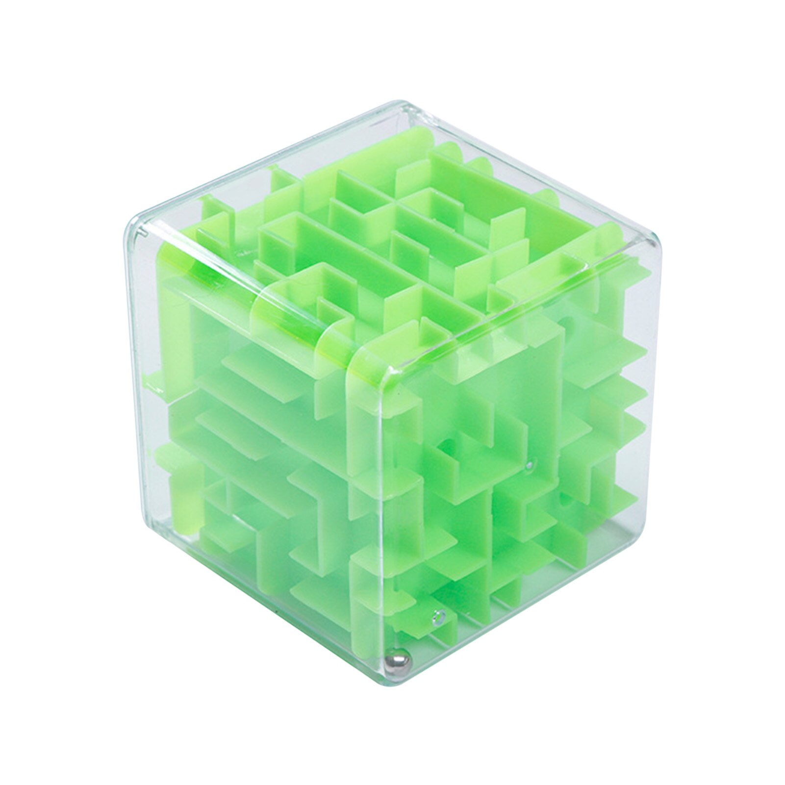 Puzzle Spiele 3D Würfel Labyrinth Spielzeug Spiele Fall Box Balance Herausforderung Puzzle Magische Würfel Stahl Ball Maze Pädagogisches Spielzeug Für kinder: Green
