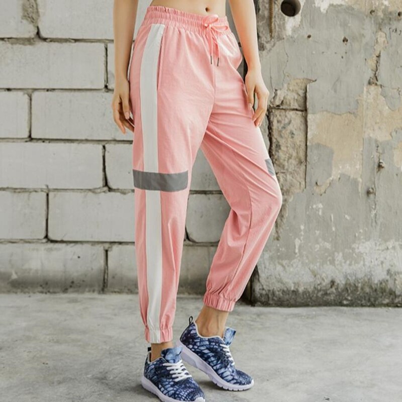 Vrouwen running sport broek yoga verstelbare taille jogging broek brief gedrukt