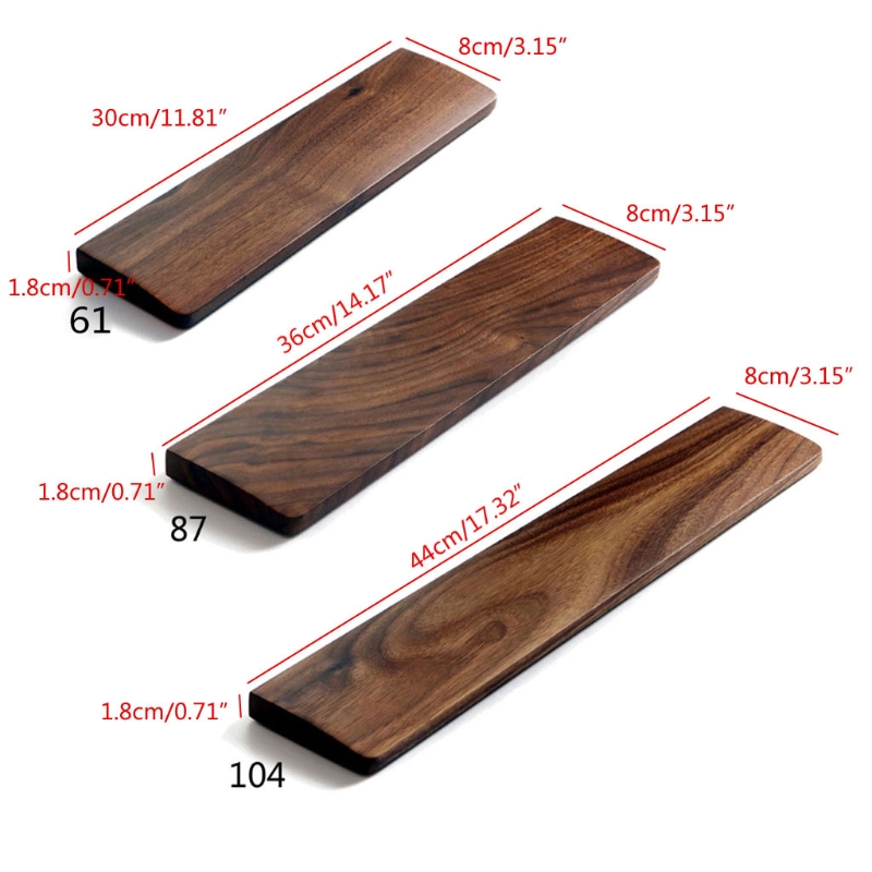 Zweihand-Tastatur aus Holz für Handballenauflage, Tastatur-Handgelenkauflage, Nussbaum-Handgelenk