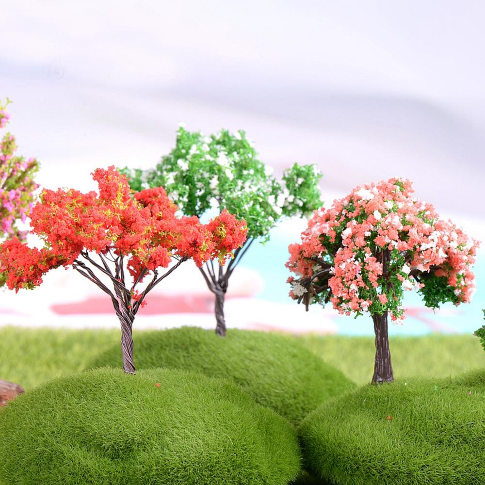 1pc mini tre kunstig hage miniatyr harpiks håndverk hjemmedekorasjon mikro landskap bonsai plante