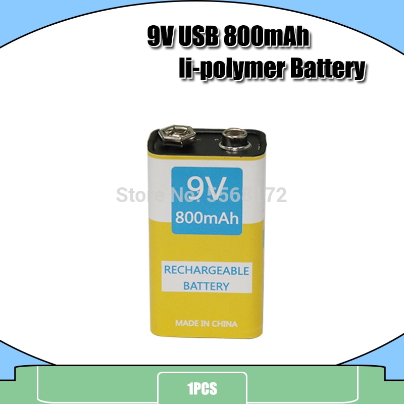 1 Pcs 9V 800 Mah Micro Usb Oplaadbare Lipo Batterij Voor Multimeter Microfoon Afstandsbediening