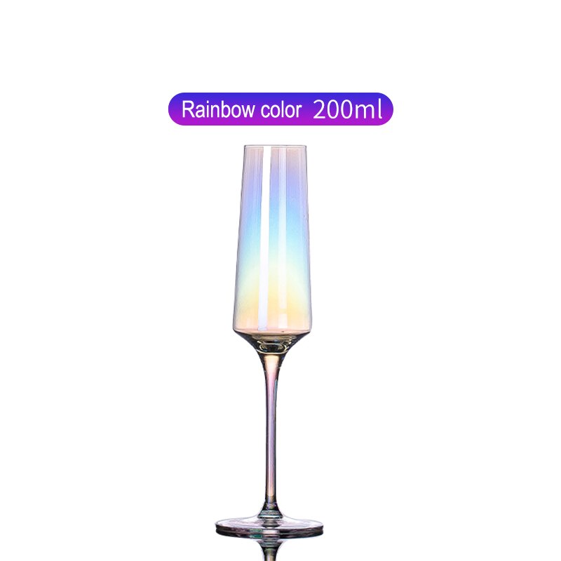 Crystal glass rainbow red wine glass goblet home drinkware U-shaped decanter wine glass chanpagne cup drinking utensils: 200ml