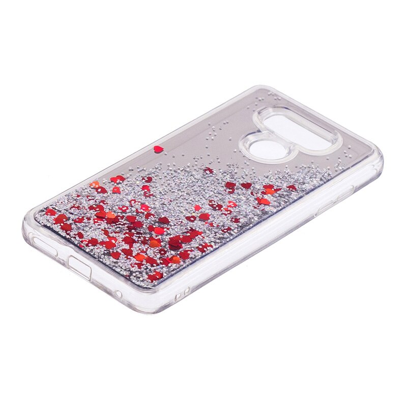 Di lusso 2 in 1 TPU + PC Bling di Scintillio Sabbie Mobili Liquido Sabbia Cassa Del silicone Del Telefono Della Copertura Borsette Coque Fonda per LG G6