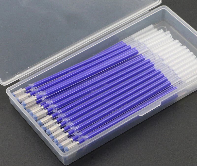 40Pcs Warmte Uitwisbare Pen Hoge Temperatuur Verdwijnen Stof Marker Vullingen Met Opbergdoos Stof Craft Tailoring Accessoires: 40pcs Blue with box