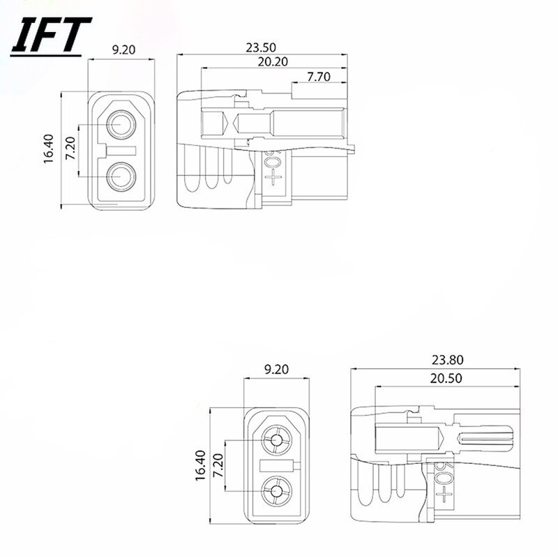 10 x Amass XT60+ Plug Connector With Sheath Housing 5 Male 5 Female (5 Pair )
