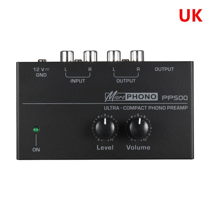 PP500 Phono Voorversterker Voorversterker Met Niveau Volumeregeling Rca Input Output 1/4 "Trs Output Interfaces Voor Lp Vinyl Draaitafel: UK