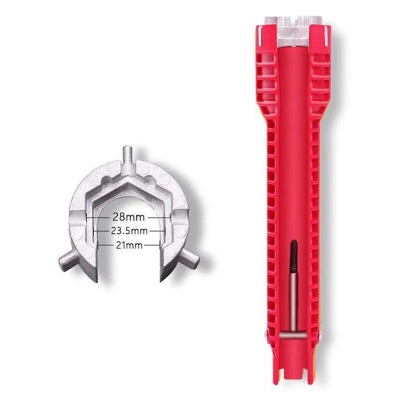 Multifunction Faucet Wrench Sink Installer Tools Water Pipe Spanner Tackle Tool for Toilet Bathroom Kitchen: 6 in 1
