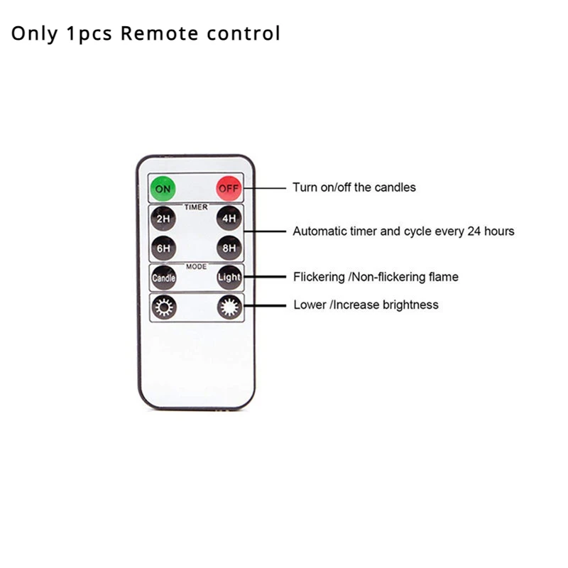 Fjernstyrte ledet-elektriske stearinlys batteridrevne flammeløse stearinlys flimrende hvitt lys bevegelig flamme skrivebordsdekor: Rød