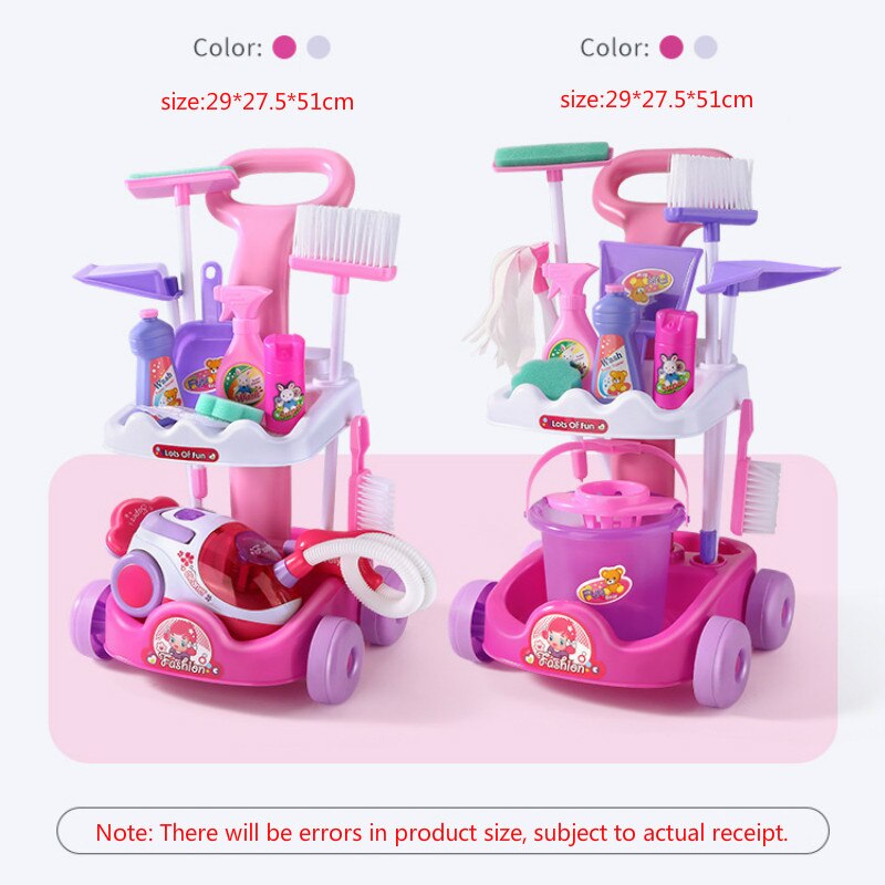 Product Children&#39;s Simulation Sweeping Toy Cleaning Kit Tool Trolley Simulation Play House Cleaning Toy Boy Girl Toy