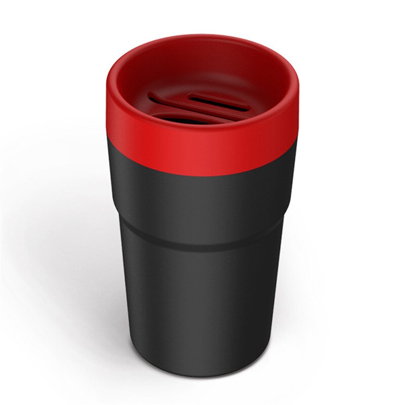 Car Tissue Box Car four-in-one multi-function storage bucket car trash can tissue box change cans card holder storage tube: RED