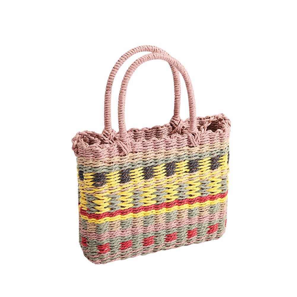 Dames handtassen van stro, zomer strandmand, schoudertas, crossbody, handgreep, strandtas: Default Title