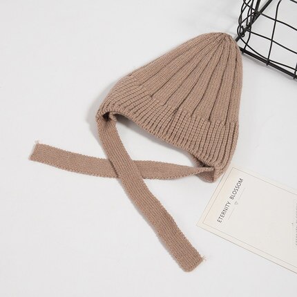 Suave, de punto bebé sombrero foto recién gorra con accesorios de Color sólido Infantil Niño niña gorro otoño invierno cálido Gorro con orejas: Caqui