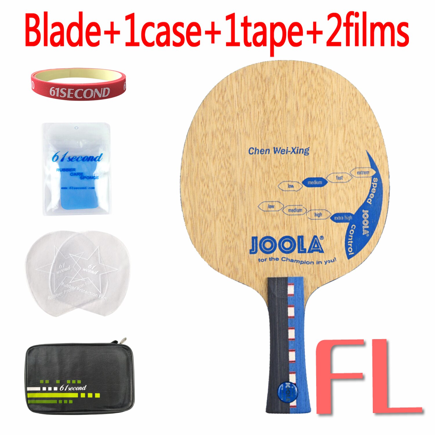 Originele Joola Chen Weixing Tafeltennis Blade Voor Hakken Verdediging Tafeltennis Racket Midden Snelheid Goede Controle: FL with FM case